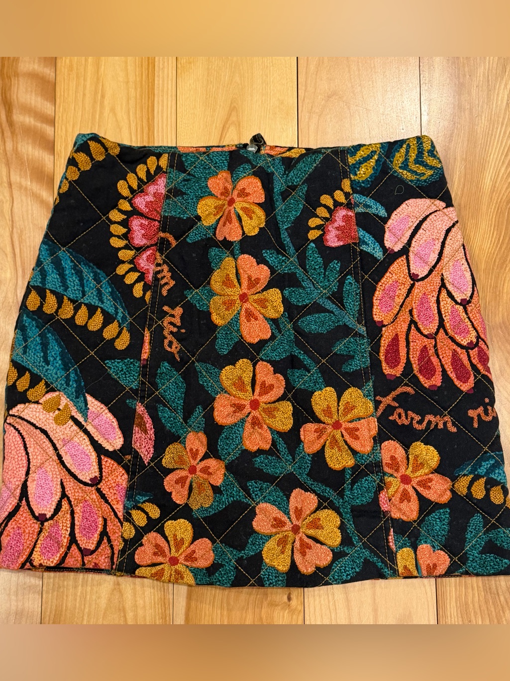 Farm Rio Floral Embroidered Mini Skirt New With Tags